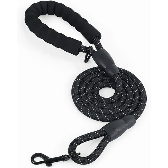 BOWHAUS Heavy Duty Dog Leash with Soft Padded Handle, Tangle-Free Swivel Lockable Hook, Highly Reflective Nylon Rope for Night Walking, Durable Climbing Rope Material for Dog Running, Training