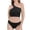 Black, variant on purcolt Women's Sports Set One Shoulder No Underwire Full Coverage Bras High Waisted Bikini Set Two Piece Tummy Control Full Coverage Bathing Suits