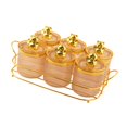 thumbnail image 3 of simhoa Kitchen Spice Jars 6 Grids with Tray Divided Nut Jars for Home Party Kitchen Amber Gold, 3 of 8