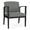 Asteroid Gray, variant on Amherst Steel Reception Waiting Oversize Guest Chair / Black Steel / Blue