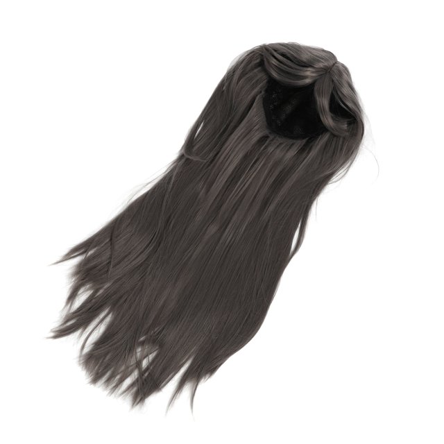 Grey Long Straight Wig, Versatile Women Synthetic Wig Secure Fixed Easy To Wear Soft for Party
