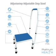 Platinum Health Adjustastep(tm) Deluxe Step Stool with Handle, Adjustable Height, Non-Slip Base, 300 lbs Capacity