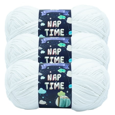 UPC: 0842093126416 | Lion Brand Yarn Naptime White Super Soft Chenille Medium Polyester White Yarn 3 Pack