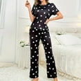 thumbnail image 2 of FUNDUFI Womens Pajamas Outfit Set Short Sleeve Casual Valentine's Day Love Heart Printed Soft Pajama Shirt Pants 2Pcs Sleepwear Outfit Sets Comfortable Loose Fit Pyjamas Set Comfy Women's Nightwear, 2 of 6