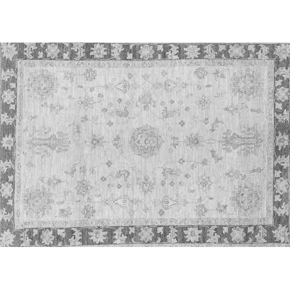 Ahgly Company Indoor Rectangle Abstract Gray Modern Area Rugs, 2' x 5'
