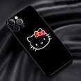thumbnail image 3 of Funda de silicona negra con calavera rosa para IPhone, carcasa de Hello Kitty Cutes para IPhone 15 14Plus SE 2020 13 12Mini 11 Pro X XS XR Max 7 8, 3 of 5