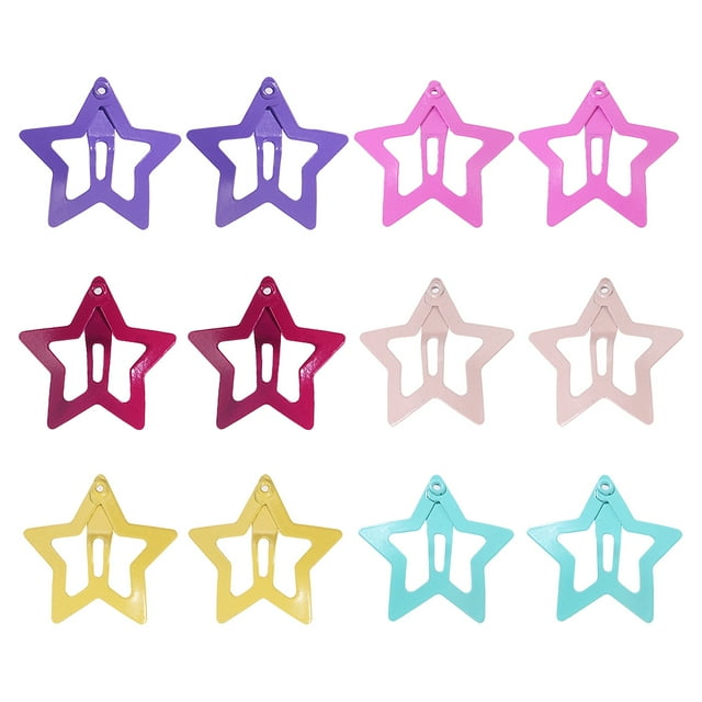 Lurrose - 12 pinzas para el pelo con forma de estrella, pasadores, horquillas, accesorios para el cabello para bebés, niñas, niños pequeños, adolescentes