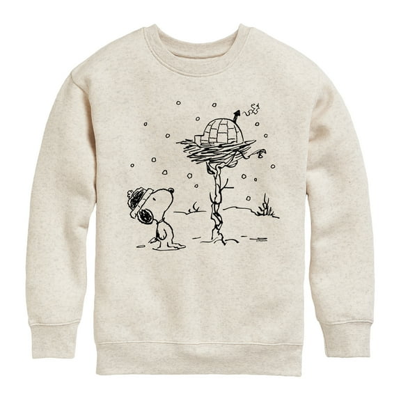 Peanuts - Snoopy Woodstock Igloo - Toddler & Youth Crewneck Fleece Sweatshirt