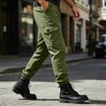 thumbnail image 6 of SAWOBUUN Mens Cargo Jogger Pants Elastic Waist Casual Pants Slim Fit Outdoor Work Hiking Joggers with Multi Pockets, 6 of 6