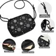 thumbnail image 3 of FORMRS Mini Crossbody Bag for Women Adjustable Rope Shoulder Casual Phone Purse, Black Snowflakes Pattern, 3 of 7
