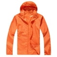thumbnail image 2 of Momasggi Zip Up Rain Jacket Unisex UV Blocking Windbreaker Hoodie Lightweight Long Sleeve Waterproof Coat for Outdoor Travel Hiking Orange L, 2 of 6