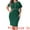 Dark Green, variant on Plus Size Button Crew Neck Bodycon Pencil Dress 1X Navy Blue