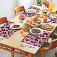 thumbnail image 2 of Pink and Black Of Leopard Print Summer Placemats Table Placemats Set Of 4-Linen Kitchen Washable Placemats Table Mats 11.8"x17.7"Non-Slip Heat Resistant, 2 of 6