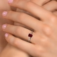 thumbnail image 4 of Gem Stone King 10K White Gold Red Garnet Engagement Ring for Women | 0.80 Cttw | Emerald Cut 6X4MM | Gemstone January Birthstone | Size 7, 4 of 6
