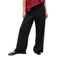 thumbnail image 3 of Womens Sweatpants Fall Baggy Wide Leg Sweatpant Fleece Lined Straight Leg Sweat Pants Black L, 3 of 9