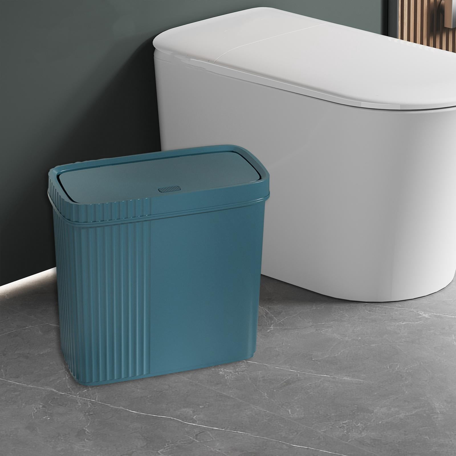 Baoblaze Slim Narrow Bathroom Trash Can Multipurpose for Apartments, Condos Waste Bin Dark Green