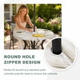 thumbnail image 4 of Round Outdoor Tablecloth with Umbrella Hole and Zipper, White Daisy Rustic Tablecloth with Elastic Waterproof, Pastoral Flowers Honeybees Burlap Patio Table Covers for 45" - 54" Picnic Pool Tables, 4 of 9
