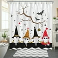 thumbnail image 1 of Whimsical Halloween Shower Curtain with Friendly Ghosts & Bats for Festive Decor!, 1 of 4