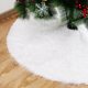 thumbnail image 1 of Falda de árbol de Navidad de felpa 36 pulgadas de piel sintética blanca como la nieve Adornos de falda de árbol de Navidad Faldas de árbol de Navidad para Navidad Acción de gracias Vacaciones Año nue JAMW Sencillez, 1 of 5