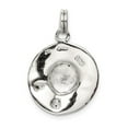 thumbnail image 4 of 925 Sterling Silver Solid Polished Cubic Zirconia Enamel Hat With Spring-Ring Charm 22x17mm Wide Bead-Charm for Women, 4 of 4
