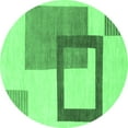 thumbnail image 1 of Ahgly Company Indoor Round Solid Emerald Green Modern Area Rugs, 3' Round, 1 of 4