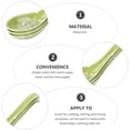 thumbnail image 4 of EeaseCA 8pcs Imitation Ceramic Long Handle Spoons Hook Style Soup Spoon Tableware Anti-slip Porridge Spoon Kitchen Utensil for Home Kitchen (Green), 4 of 8