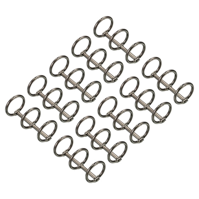 Unique Bargains 0.63' Dia. 3 Circle Detachable Metal Binder Rings Loose Leaf Rings, Dark Grey 10 Pack
