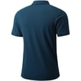 thumbnail image 2 of Cadmus Men's Polo Shirt Quick Dry Performance Short Sleeve Tactical Shirts Pique Jersey Golf Shirt,8688,Light Navy Blue,L, 2 of 7