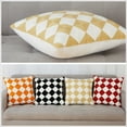 thumbnail image 2 of GlowSol 2 Pcs Beige Throw Pillow Covers 18" x 18" Checkered Embroidered Square Pillowcase Decorative Cushion Case for Couch Sofa Living Room, 2 of 6