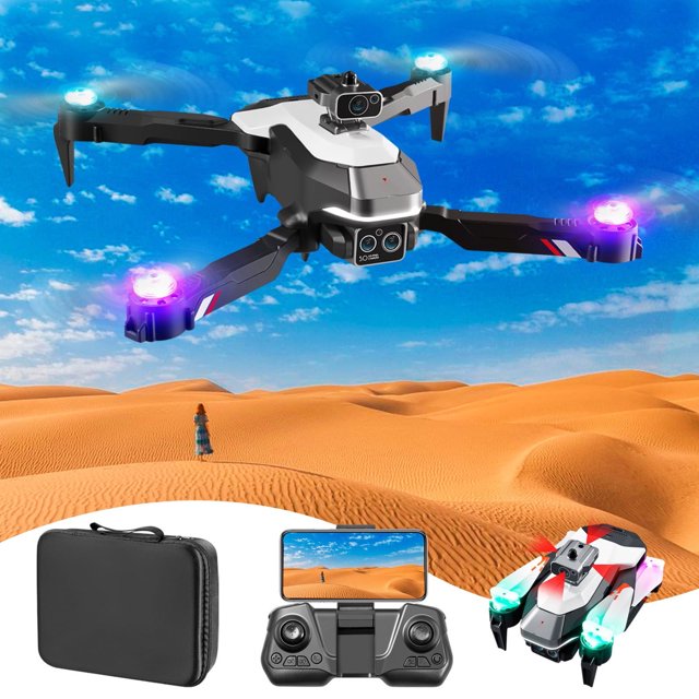 Dron FPV Kraoden WiFi con cámara HD 1080P, modo de retención de altitud, dron RC plegable, cuadricóptero, vuelo circular, vuelo de ruta, retención de altitud, modo sin cabeza