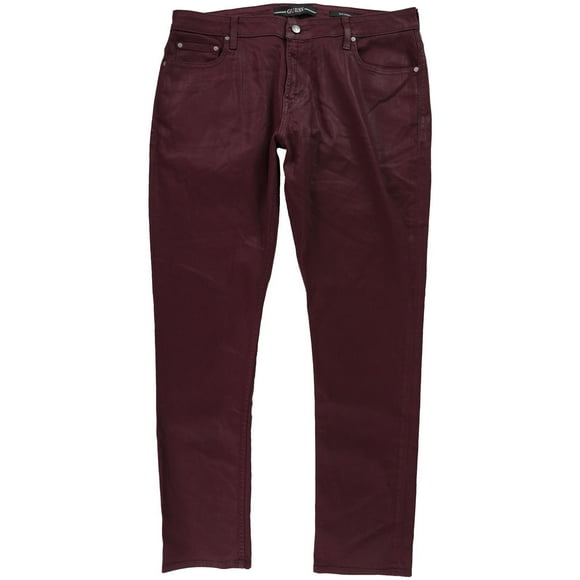 GUESS Mens Tapered Coated Slim Fit Jeans, Purple, 38W x 32L