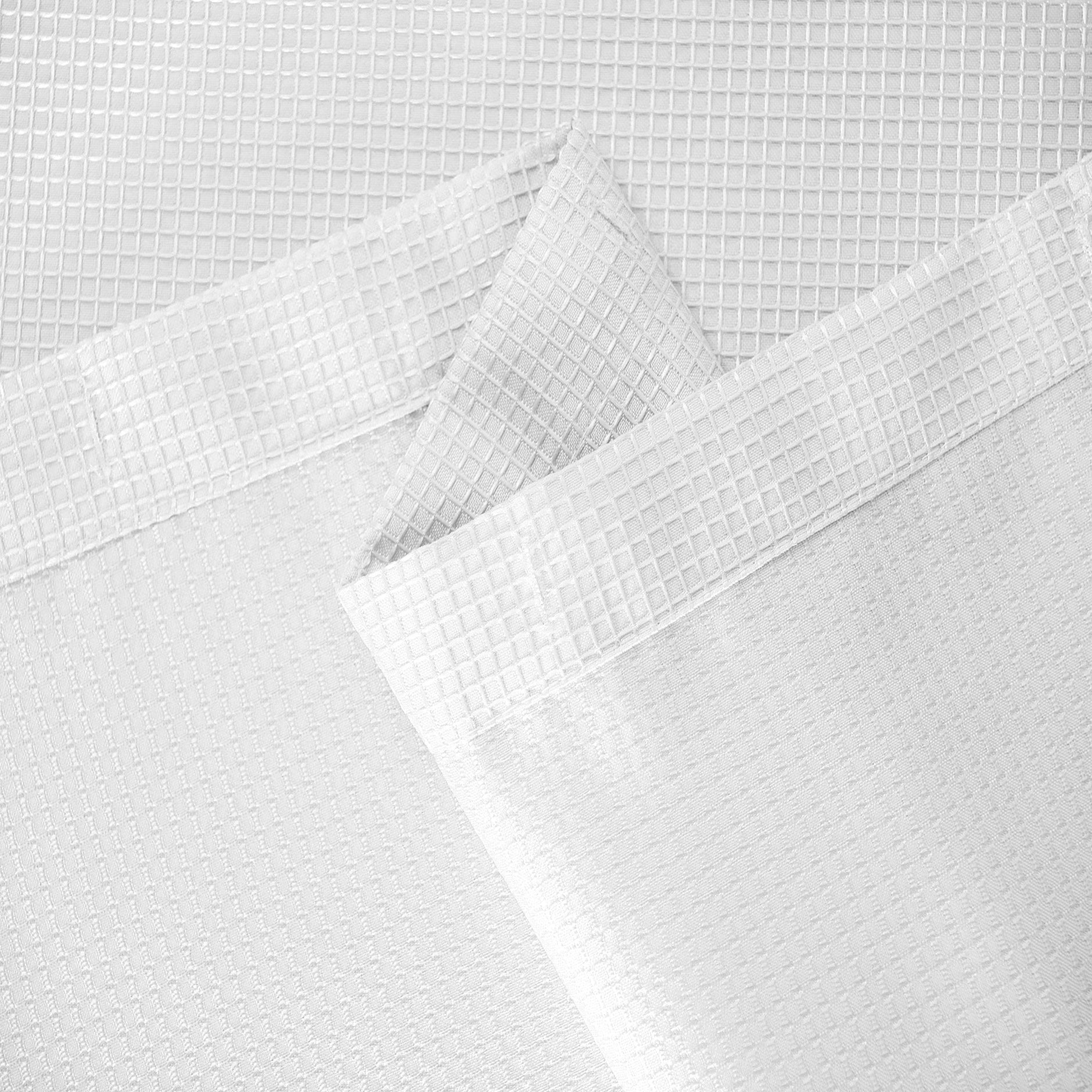 Dainty Home Waffle Weave Textured Fabric Shower Curtain, 70” x 72", White