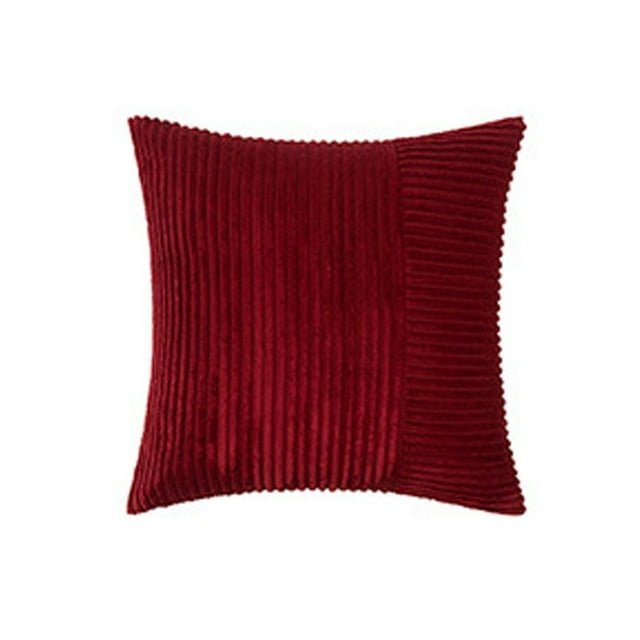 ¡Precios de Clearance!, Funda de almohada de pana con empalme de estilo moderno con borde de cojín para sofá de sala de estar, cojín de cintura de color sólido Akmoler