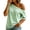 Green, variant on LEKWK Striped Off Shoulder Tops for Women Short Sleeve Asymmetrical Neck Casual Tops Dressy Casual Loose Fit Summer Shirts Fashion Beach Vacation Outfits