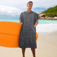 thumbnail image 5 of Flyingstar Surf Beach Changing Towel With Hood, Absorbent Microfiber Robe Poncho, Men & Women,Grey, 5 of 7