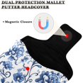 thumbnail image 3 of Haosy Floral with Blue Flowers Golf Mallet Putter Cover Strong Magnetic Leather Golf Club Headcover Closure, 3 of 7