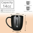 thumbnail image 3 of 14oz Matte Black Ceramic Elephant Mug - Sketch Art Wildlife Coffee Cup - Microwave Dishwasher Safe Gift for Animal Lovers, 3 of 10
