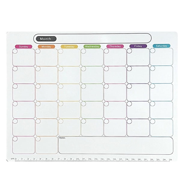 Calendrier Magnétique Pour Réfrigérateur Avec Rétroéclairage LED - Tableau Planning Mensuel Acrylique Transparent Effaçable, 7 Marqueurs Inclus