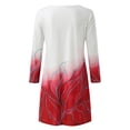 thumbnail image 3 of SZXZYGS Robes pour Femmes 2024 Fête Mode pour Femmes Imprimé Dégradé de Fleurs Col Ondulé Manche Mi-Longue Robe Jupe 2024, 3 of 4