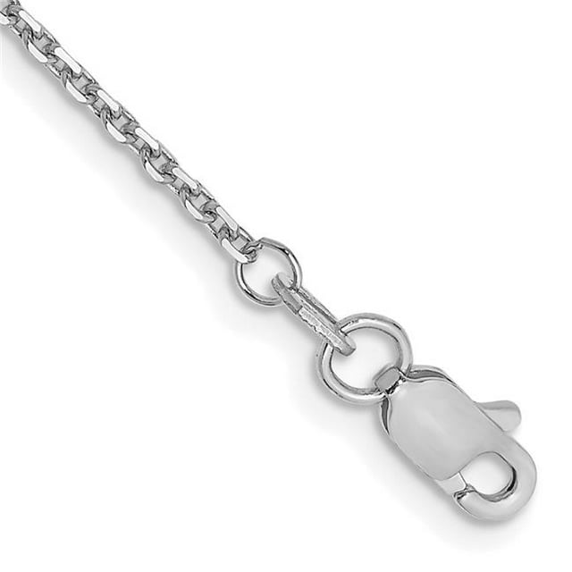 Quality Gold PEN197-10 14K White Gold 10 in. 1.4 mm Diamond-Cut Round Open Link Cable Chain