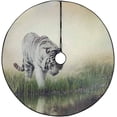thumbnail image 1 of FMSHPON White Tiger Near a Pond Xmas Christmas Tree Skirt Stand Mat for Holiday Party Decoration Indoor Outdoor 36 inches, 1 of 3