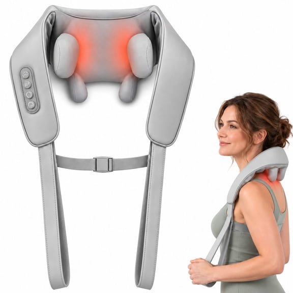 Neck Massager with Heat, 6D Cordless Shiatsu Neck and Back Massager for Pain Relief, Electric Deep Tissue Kneading Massage for Shoulder, Leg and Body