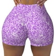 thumbnail image 2 of Haiem Lilac Glittering No Front Seam Biker Shorts for Women Yoga Workout Gym Bike Shorts with Tummy Control Moisture-Wicking-Medium, 2 of 9