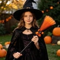 thumbnail image 7 of Detachable Kids Witch Broom Prop, Tulle Pumpkin Spider Skull Decor Halloween Witch Broomstick, Adjustable Length Costume Accessory for Cosplay Party Trick or Treat, 7 of 7