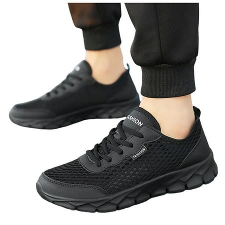

Chnzic Men Summer Lightweight Breathable Mesh Shoes Running Shoes Mesh Shoes Lace Up Large Size Casual Sneakers