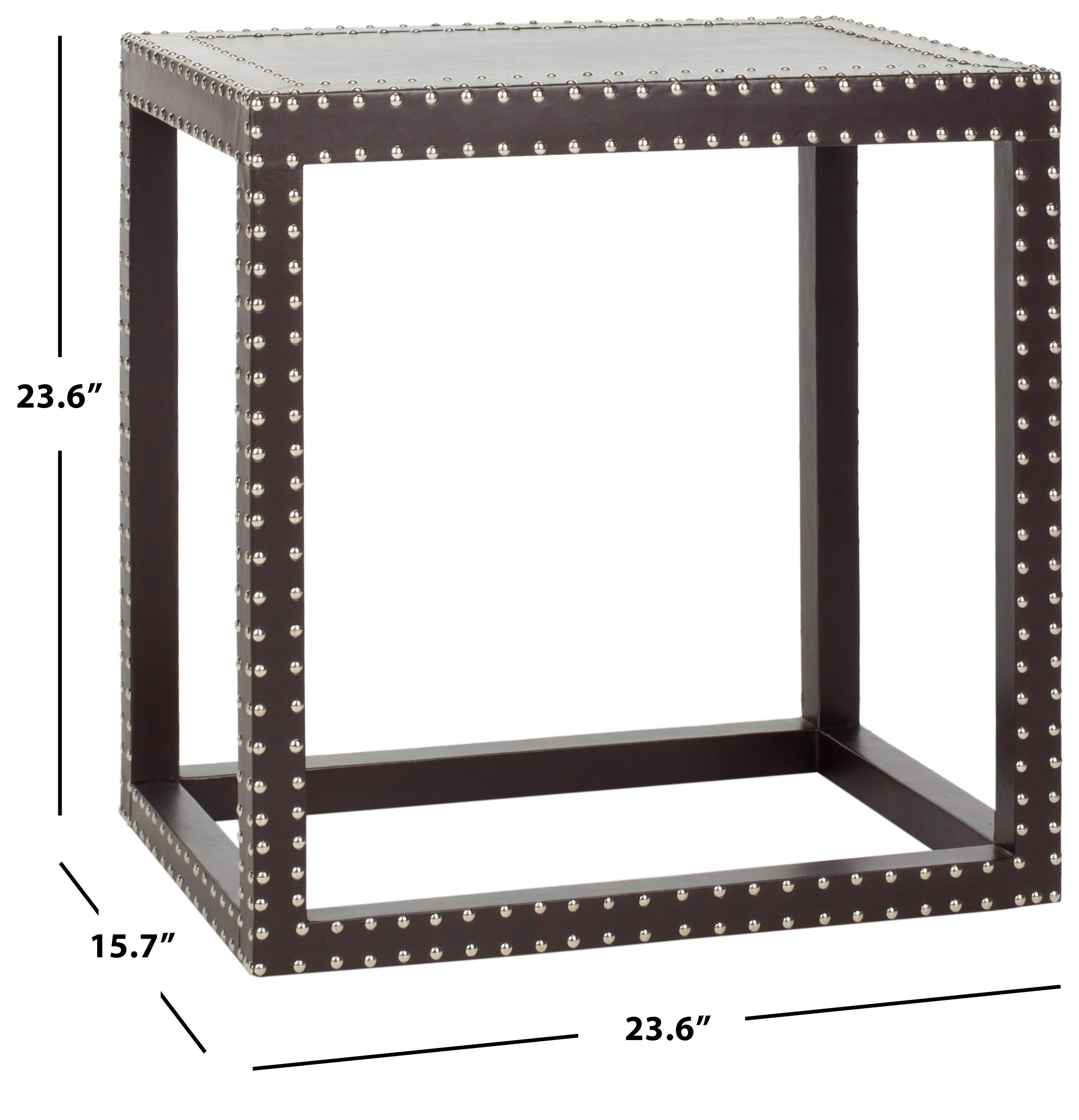 SAFAVIEH Lena Contemporary PU Leather End Table, Charcoal