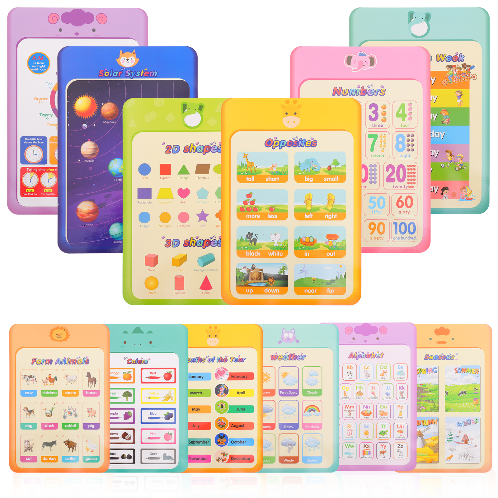 12 Sheets of Household Preschool Posters Interesting Learning Posters