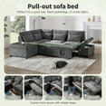 thumbnail image 5 of Harper & Bright Designs Sectional Sofa with Pull Out Bed, Convertible Sofa Sleeper with USB, Modular L-shaped Sofa with Movable Storage Ottoman for Living Room, Grey, 5 of 16