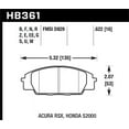 thumbnail image 2 of Hawk Performance HB361N.622 Brake Pads - HP+ Compound - Front - Set of 4 Fits select: 2006-2011 HONDA CIVIC SI, 2002-2006 ACURA RSX TYPE-S, 2 of 3