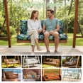 thumbnail image 6 of Eurhowing Outdoor Bench Cushion Waterproof, 60"x40"x4" Thick Patio Swing Chair Cushions with Ties, All-Weather High Density Foam Seat Pad for Porch Garden Furniture, Leaves, 6 of 11